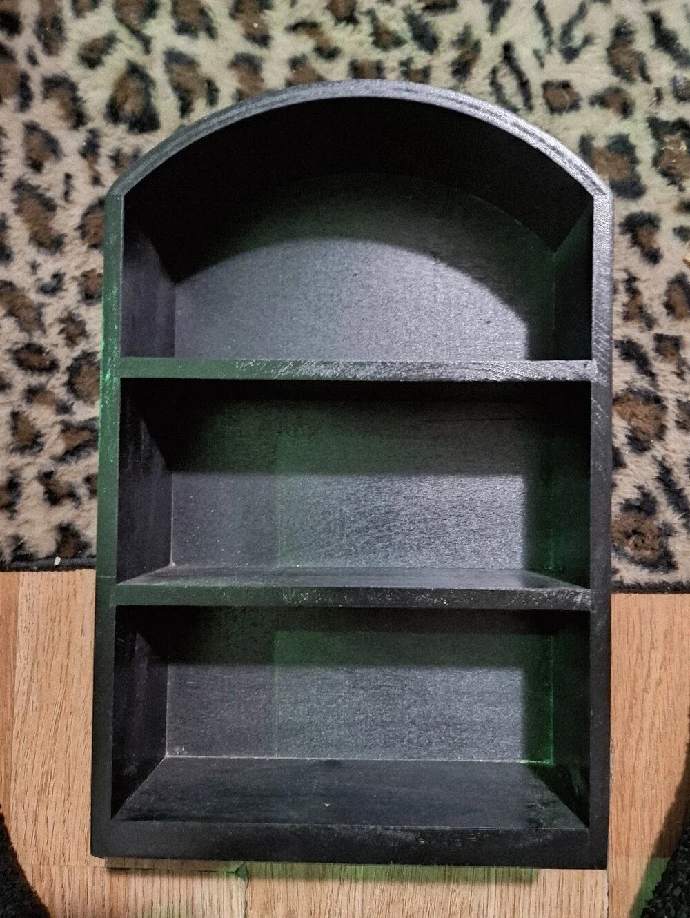 Brand New Black Arched Wooden Shelf